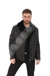 Erkek Gerçek Deri Kışlık Klasik Biker Ceket FA3 KAP-1007 - 19985 Siyah FA3