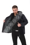 Erkek Gerçek Deri Kışlık Spor Luxury Kapşonlu Mont FA3 K-1588 - 20047 Lacivert FA3