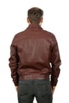 Erkek Gerçek Deri Klasik Luxury Ceket Beli Lastikli Komple  Bordo k-1113-19298 FA2