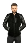 Erkek Gerçek Deri Klasik Luxury Kışlık Mont Siyah YK-1384-19493 FA1