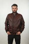 Erkek Gerçek Deri Klasik Mont Beli Lastikli Düğmeli Fındık Kahve KLJ-915-18151 FA1