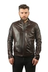 Мужская куртки из натуральной кожи Классический Пальто коричневый K-1006-18891 FA2