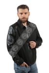 Erkek Gerçek Deri Klasik Mont Su Geçirmez Kumaş Siyah K-956-18253