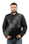 Erkek Gerçek Deri Klasik Şişme Kışlık Mont Beli Lastikli Kaşmir Süet Siyah Gri K-979-18349
