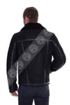 Erkek Gerçek Deri Kürk Kışlık Spor Biker  Pilont Mont Lacivert ck-5031-19018 FA2