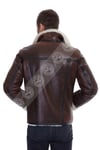 Erkek Gerçek Deri Kürk Kışlık Spor Biker Pilot Mont Viski CK-5031-19274