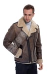 Erkek Gerçek Deri Kürk Kışlık Spor Biker  Pilot Mont Leblebi CK-5031-19272