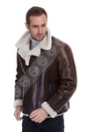 Erkek Gerçek Deri Kürk Kışlık Spor Biker Pilot Mont Viski CK-5031-19274