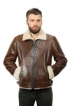 Erkek Gerçek Deri Kürk Kışlık Spor Mont Pilot Viski CK-1125-19276