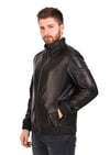Erkek Gerçek Deri Spor Beli Lastikli Mont Siyah KLJ-986 - 19965 FA4