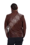 Erkek Gerçek Deri Spor Biker Mont Fındık Kahve K-368-15245  FA2