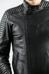 Erkek Gerçek Deri Spor Biker Mont Siyah K-372-16670 FA1