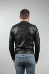Erkek Gerçek Deri Spor Biker Mont Siyah K-372-16670 FA1