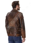 Erkek Gerçek Deri Spor Biker Vintage Mont Viski K-1560-19937 FA4