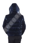 Erkek Gerçek Deri Spor Kışlık Mont Kapşonlu Su Geçirmez Kumaş Beli Lastikli Astragan Lacivert K-1517-19820 FA2