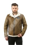 Erkek Gerçek Deri Spor Kışlık Şişme Mont Kürk Haki MK-1200-19090