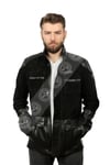 Erkek Gerçek Deri Spor Luxury Kaban  Piton Süet Siyah K-1358-19419