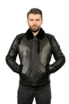 Erkek Gerçek Deri Spor Luxury Mont Kışlık İçlik Siyah YK-1384-19490 FA1