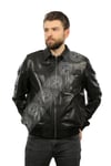 Erkek Gerçek Deri Spor Mont Beli Lastikli Siyah K-1316-19382