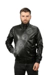 Erkek Gerçek Deri Spor Mont Beli Lastikli Piton Siyah KLJ-914-18082