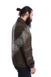 Erkek Gerçek Deri Spor Mont Beli Lastikli Haki K-1344-19642