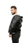Erkek Gerçek Deri Spor Mont Beli Lastikli Piton Siyah KLJ-914-18082