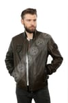 Erkek Gerçek Deri Spor Mont Beli Lastikli Haki K-1318-19360