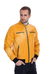 Erkek Gerçek Deri Spor Mont Beli Lastikli Sarı K-1293-19434