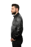 Erkek Gerçek Deri Spor Mont Beli Lastikli Siyah K-977-18955