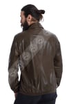 Erkek Gerçek Deri Spor Mont Beli Lastikli Haki K-1344-19642