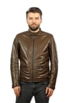 Erkek Gerçek Deri Spor Mont Haki K-1387-19458 FA1