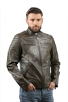 Erkek Gerçek Deri Spor Mont Haki K-748-17369