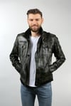 Erkek Gerçek Deri Spor Mont Kamuflaj Deri Yeşil K-295-18006 FA1