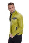 Erkek Gerçek Deri Spor Mont Piton Fıstık Yeşil K-1258-19428