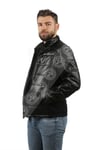 Erkek Gerçek Deri Spor Şişme Kışlık Mont Scuba Siyah K-754-17431