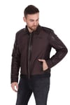 Erkek Gerçek Deri Su Geçirmez Kumaş Spor Mont Kahve Luxury EK-1422-19587 FA1