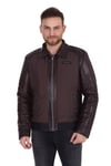 Erkek Gerçek Deri Su Geçirmez Kumaş Spor Mont Kahve Luxury EK-1422-19587 FA1