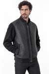Erkek Süet Deri Mont  / Code: 24365 - Deri Tel Desen , Süet Deri Mont