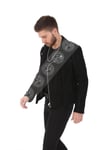 Erkek Süet Spor Biker Ceket FA3 K-773 - 17762 Siyah FA3