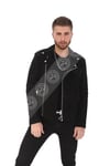 Erkek Süet Spor Biker Ceket FA3 K-773 - 17762 Siyah FA3