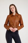 Fit Biker Kısa Bayan Deri Ceket – VB-1 BK-2581 - 23489