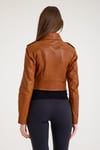Fit Biker Kısa Bayan Deri Ceket – VB-1 BK-2581 - 23489
