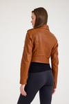 Fit Biker Kısa Bayan Deri Ceket – VB-1 BK-2581 - 23489