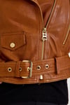 Fit Biker Kısa Bayan Deri Ceket – VB-1 BK-2581 - 23489