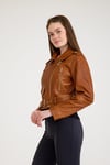 Fit Biker Kısa Bayan Deri Ceket – VB-1 BK-2581 - 23489