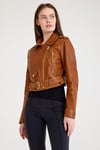 Fit Biker Kısa Bayan Deri Ceket – VB-1 BK-2581 - 23489