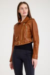 Fit Biker Kısa Bayan Deri Ceket – VB-1 BK-2581 - 23489