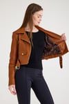 Fit Biker Kısa Bayan Deri Ceket – VB-1 BK-2581 - 23489