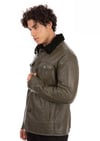 Franko Armondi ERKEK GERÇEK HAKİ DERİ CEKET PZR-K-697 - 20613 FA9