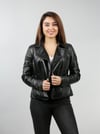 Kadın Gerçek Deri Biker Spor Mont Trok Siyah BK-686-17633 FA1